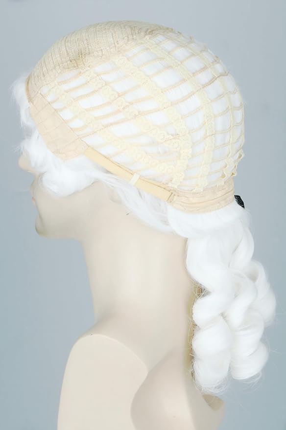 LeMarnia Beige Colonial Curly Judge Wig Halloween Costume Cosplay Wig