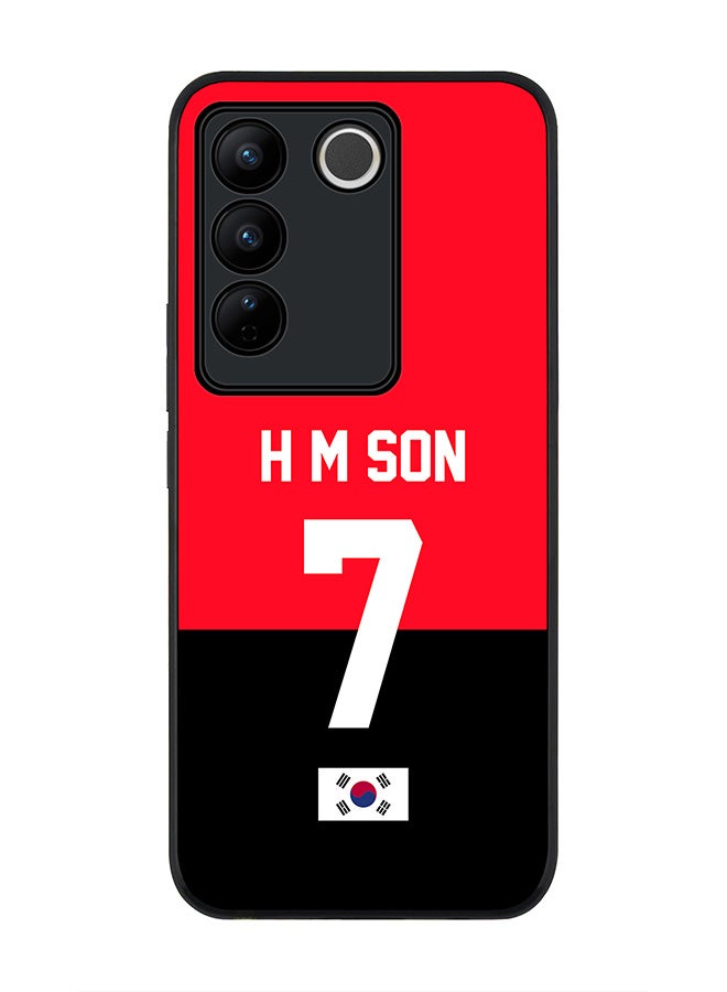 Stylizedd Rugged Black Edge case for Vivo V27 / Vivo V27 Pro / Vivo S16,Slim fit Flexible Cover - Football Team - South Korea, Player Name - H M Son - Image 1
