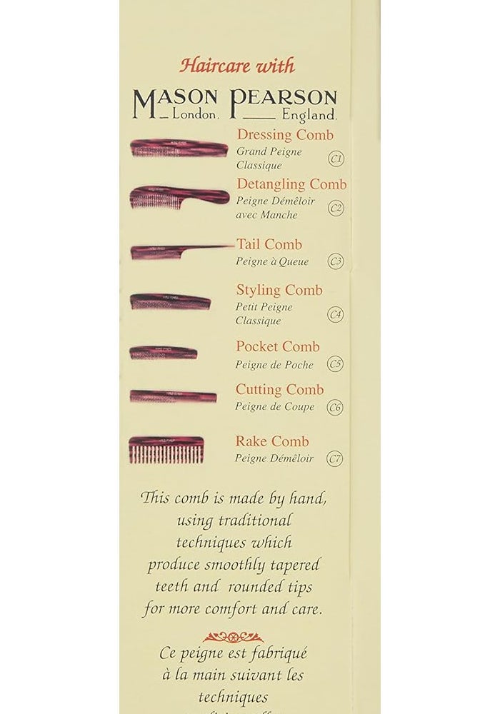 Mason Pearson Cutting Comb - Handcrafted Celluloid Hair Cutting Tool - Image 3