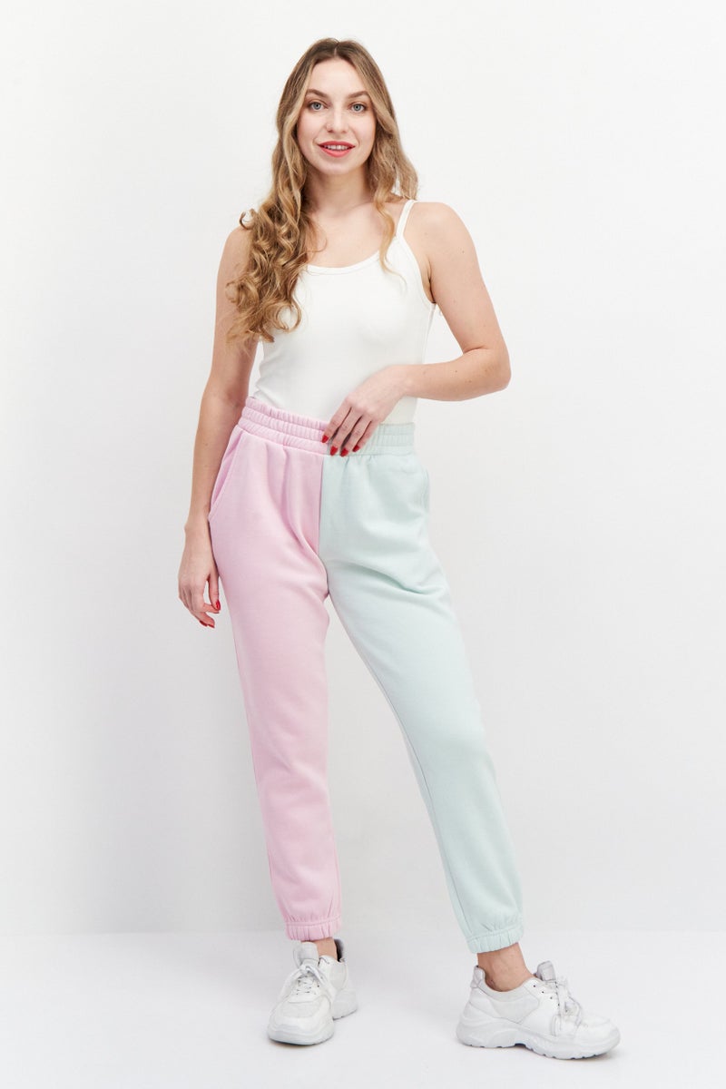 CHELSEA PEERS Women Petite Two Tone Jogger Pants, Pink - Image 4