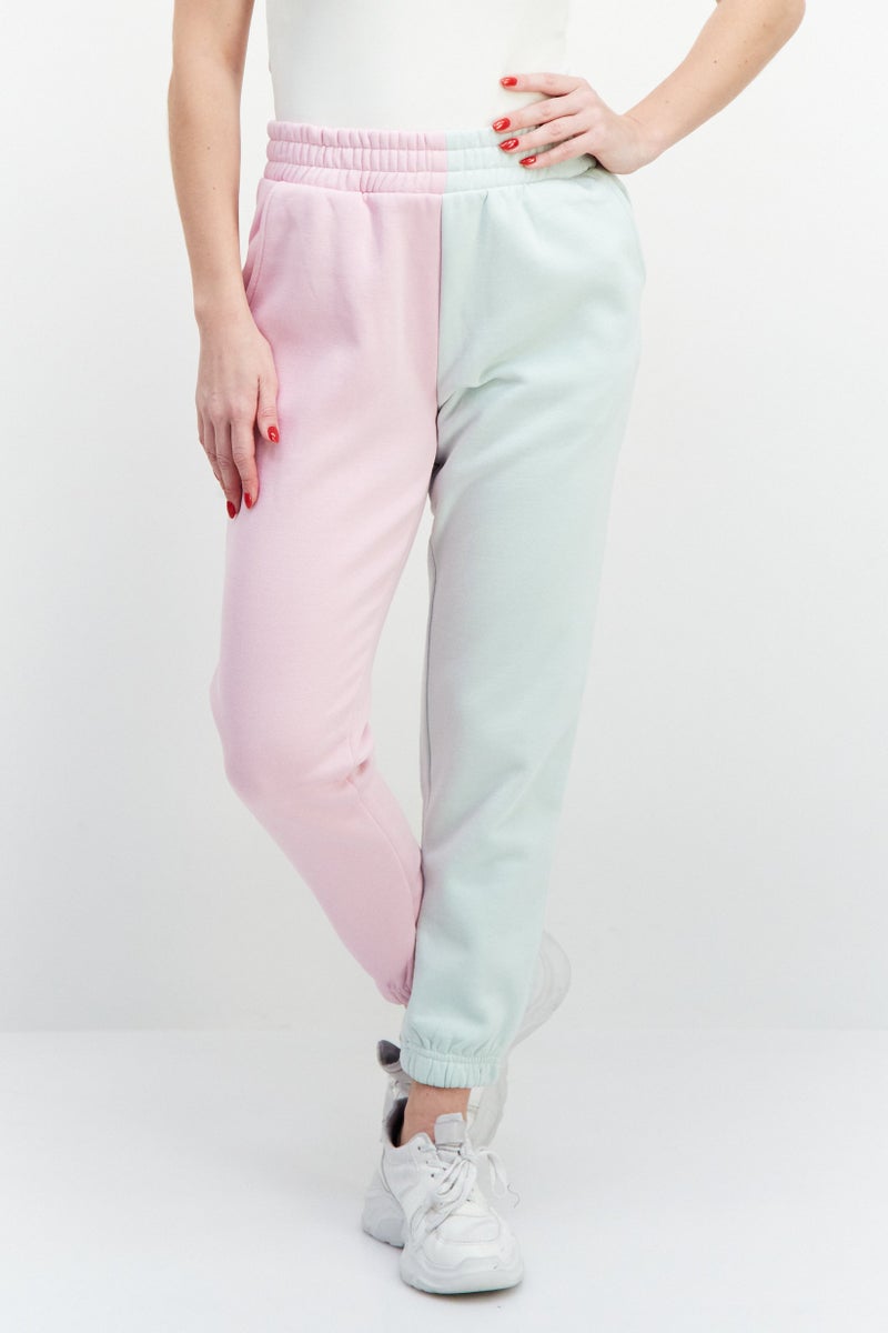 CHELSEA PEERS Women Petite Two Tone Jogger Pants, Pink - Image 1