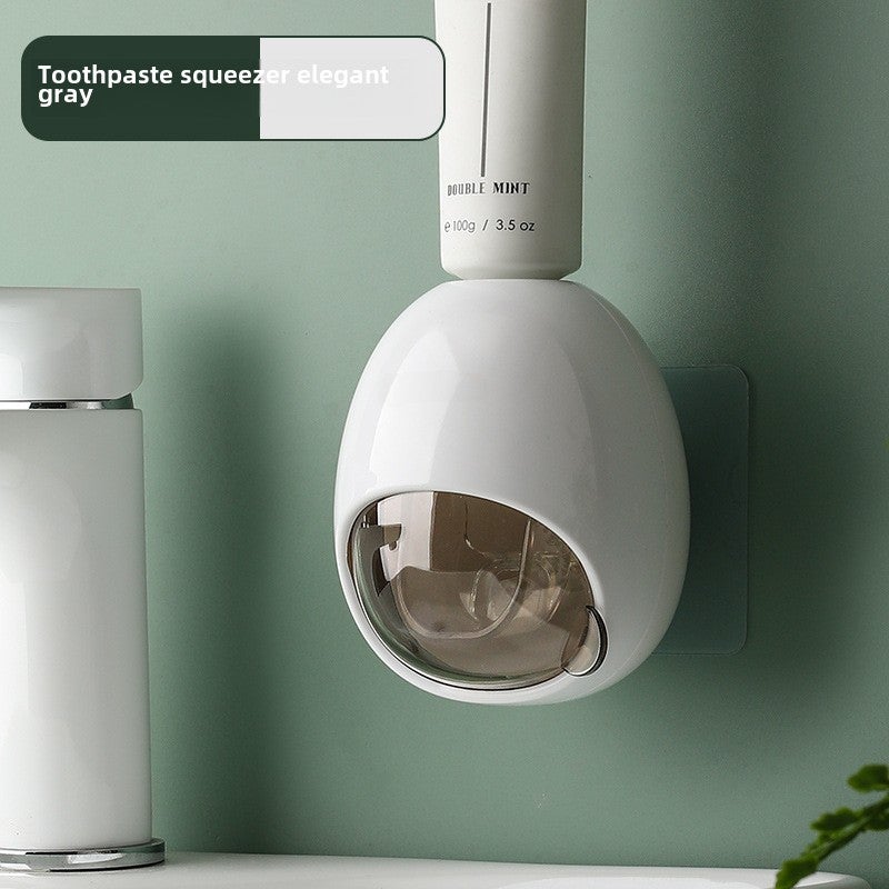 Automatic Toothpaste Dispenser Wall-Mounted Elegant Gray 