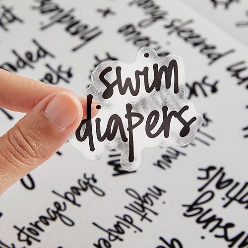 Talented Kitchen Labels for Baby Clothes Drawers & Nursery Storage - 232 X-Large Glossy Vinyl - Black Script Print - Baby Sticker Organization Labels - Dresser Name & Nursery Bin Tags - Image 3