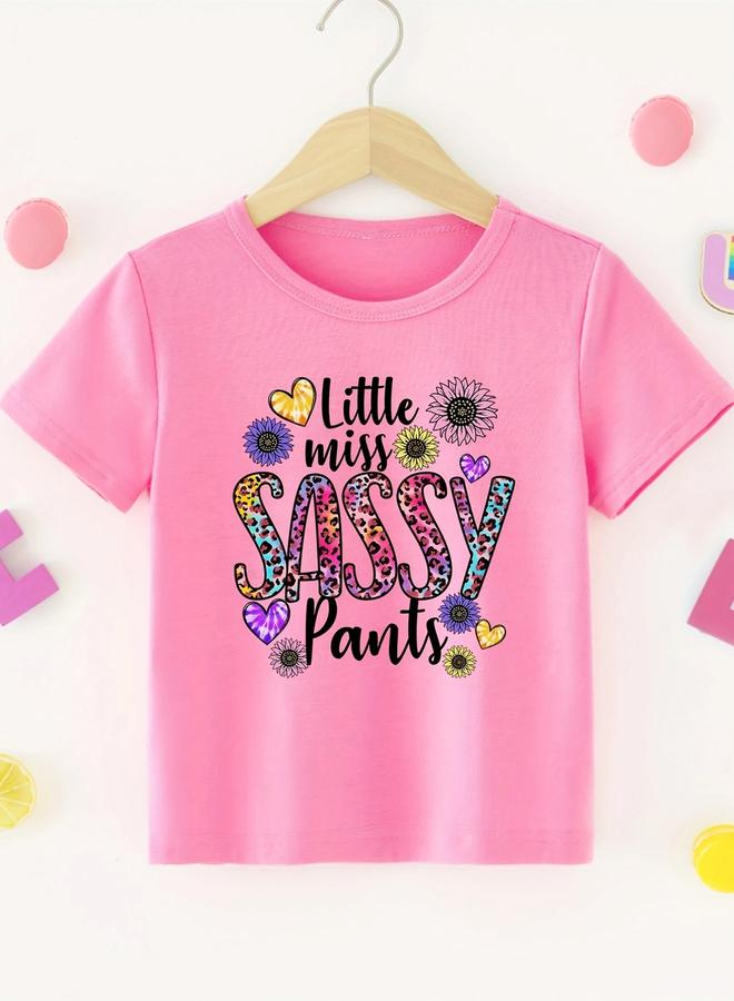 تايك تو تيشيرت بناتي وردي برسومات جريئة - Image 2