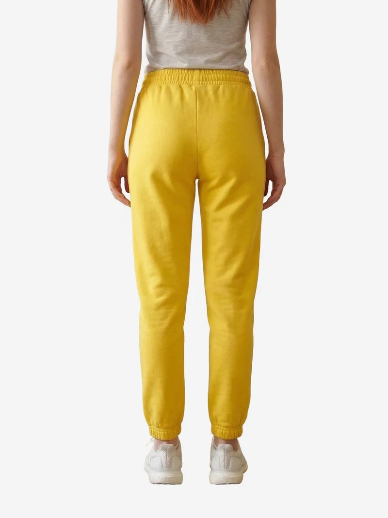 My Fashion Lemon Yellow MY FASHION Mid-Waist Printed Cotton Lycra Joggers for Women | Best Price UAE