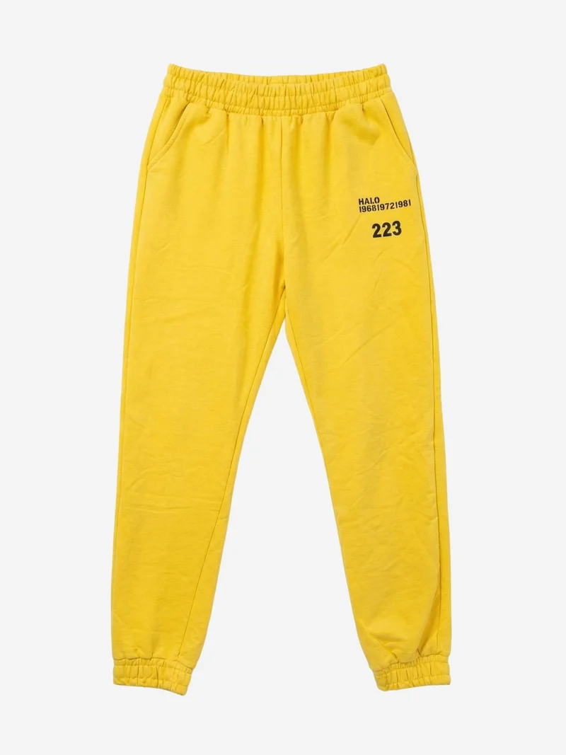 My Fashion Lemon Yellow MY FASHION Mid-Waist Printed Cotton Lycra Joggers for Women | Best Price UAE