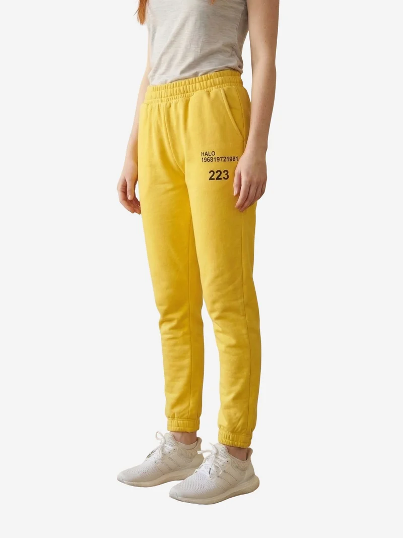 My Fashion Lemon Yellow MY FASHION Mid-Waist Printed Cotton Lycra Joggers for Women | Best Price UAE