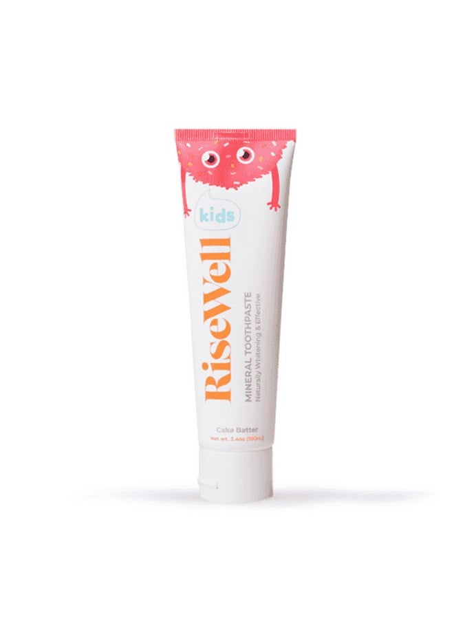 RiseWell Kids Mineral Toothpaste - Kids Hydroxyapatite Toothpaste, Safe To Swallow - Natural, Fluoride Free Toothpaste Kids - Cake Batter, 3.4 Oz - Image 1