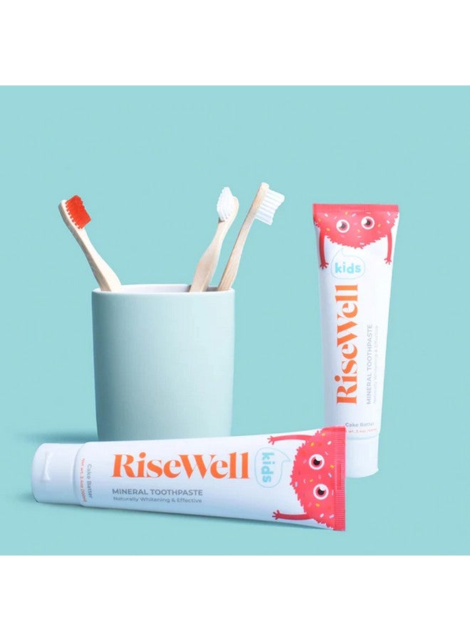 RiseWell Kids Mineral Toothpaste - Kids Hydroxyapatite Toothpaste, Safe To Swallow - Natural, Fluoride Free Toothpaste Kids - Cake Batter, 3.4 Oz - Image 2