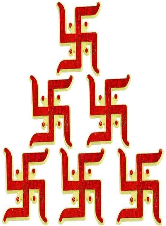 SK Craft Acrylic Plastic Swastik Sticker for Door Hindu Symbol Diwali Decoration (Big Size, Set of 12, Red) - Image 2