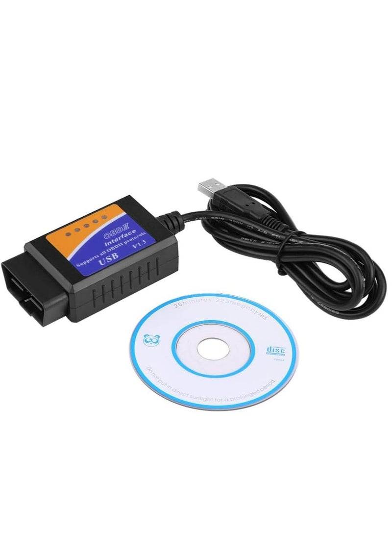 كينج بولين محول USB ELM327 OBD2، أداة فحص تشخيصية OBDII، مناسبة لسيارات فورد ومازدا ولينكولن وسيارات 12 فولت، ماسح ضوئي ELMconfig، مع مفتاح MS CAN/HS CAN، تشخيص على نظام Windows - Image 4
