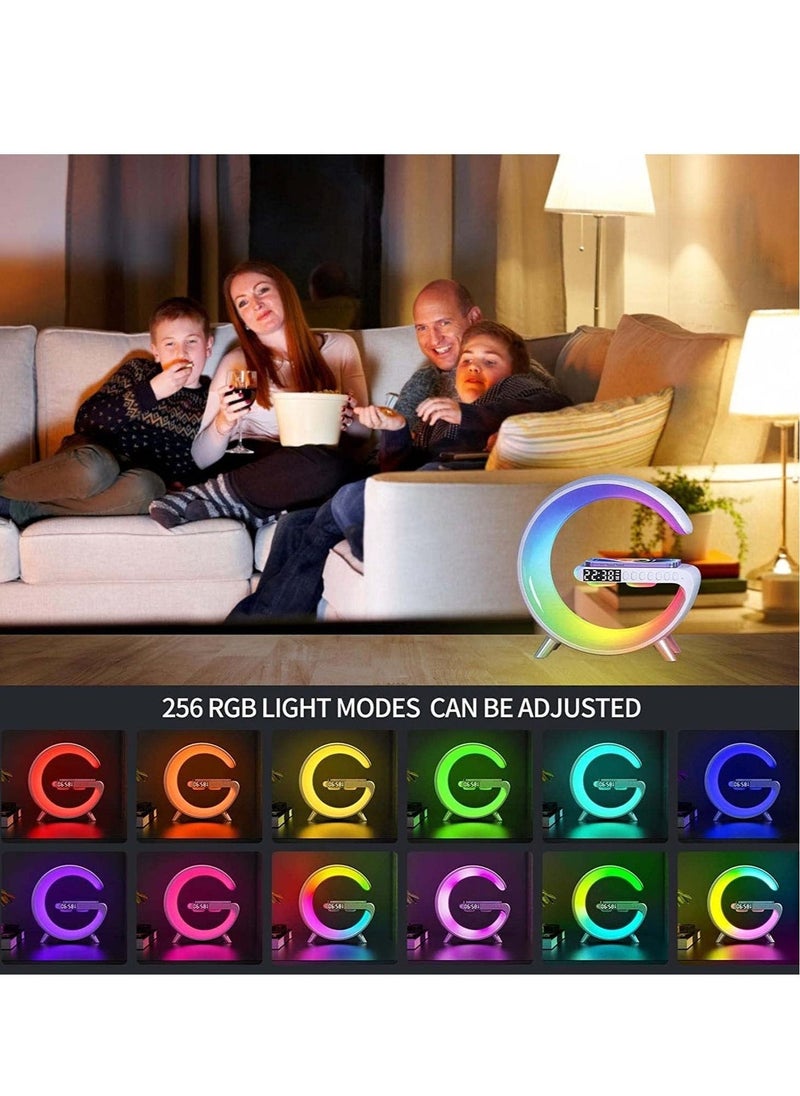 ELTRAZONE Multifunctional 15W Wireless Charger with Bluetooth Speaker, RGB Night Light, Alarm Clock - Fast Charging Station for iPhone 13, 14, Samsung, Xiaomi - Image 3