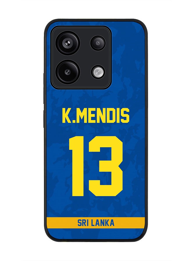 Stylizedd Rugged Black Edge Case for Xiaomi Redmi Note 13 Pro 5G, Slim fit Case Thin Cover -  Team Sri lanka Kusal Mendis, Jersey No 13 - Image 1