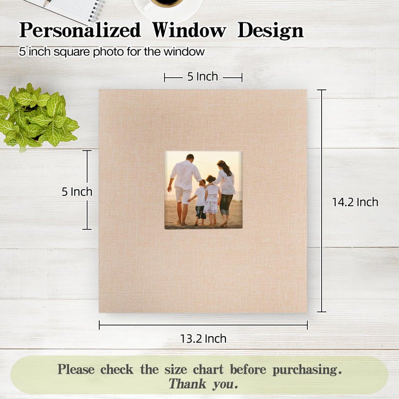 potricher Linen Hardcover Photo Album 4x6 600 Photos Large Capacity for Family Wedding Anniversary Baby Vacation (Beige, 600 Pockets) - Image 2