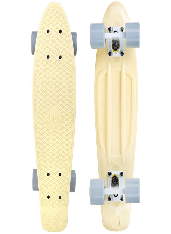 Cal 7 22.5" Complete Mini Cruiser Plastic Skateboard (Snowdrop) - Image 1
