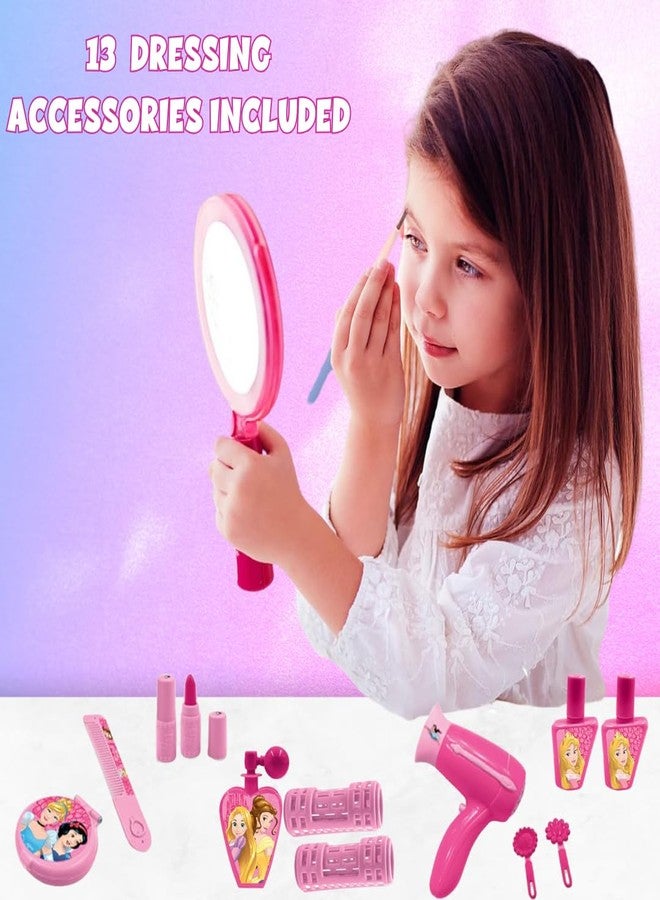 PlayMagic Princess Portable Backpack Dressing Set Makeup Toy | Pretend Play Set with Makeup Accessories for Kids | Suitcase Toy Gift for Girls - Image 2