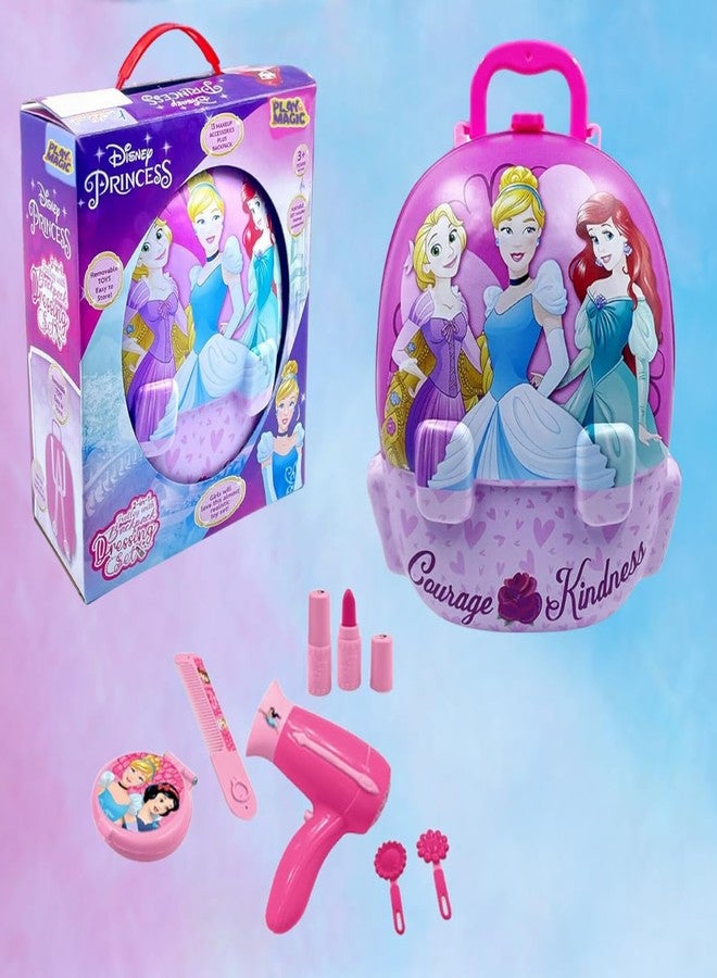 PlayMagic Princess Portable Backpack Dressing Set Makeup Toy | Pretend Play Set with Makeup Accessories for Kids | Suitcase Toy Gift for Girls - Image 1