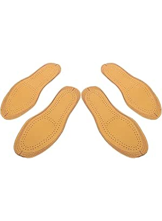 Breathable Leather Shoe Insoles 2 Pairs Latex Anti Odor Cushioning Cut To Fit - Image 1