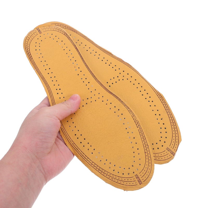 Breathable Leather Shoe Insoles 2 Pairs Latex Anti Odor Cushioning Cut To Fit - Image 5