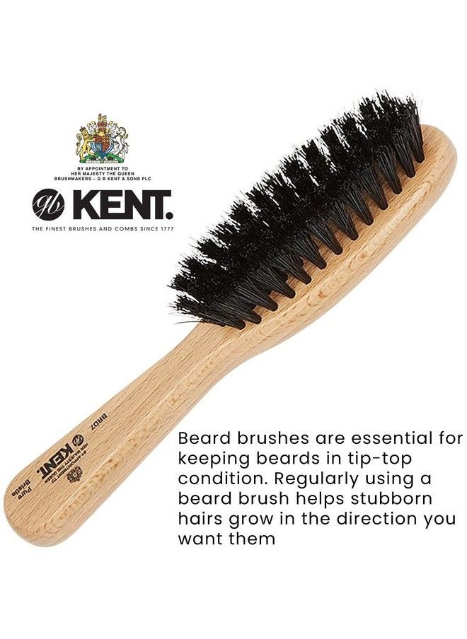 Brd7 Horsehair And Nylon Blend Soft Beard Brush For Men For Flawless Shaping And Grooming Ergonomic Grip Beechwood Handle For Mustache And Beards Distributes Oils And Balms. Made In England