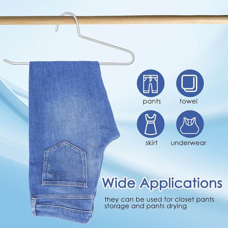 DOITOOL Space-Saving Aluminum Alloy Pants Hangers with No-Slip Design, Silver Hollow Z-Shape Multi-Function Pant Organizer for Closet Storage and Jeans, 10pcs - Image 3