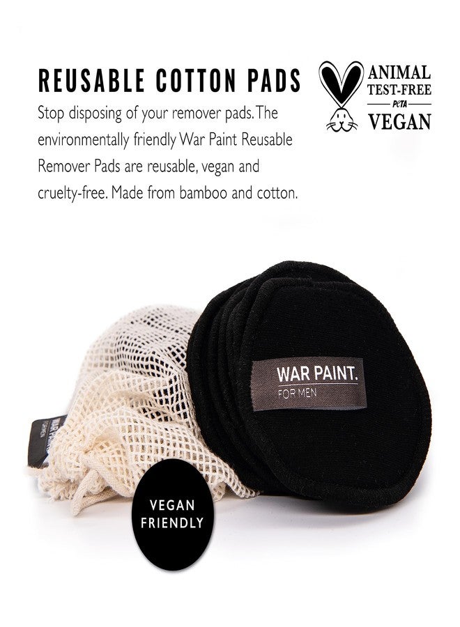 War Paint for Men Reusable Bamboo & Cotton Makeup Remover Pads - Vegan Friendly & Cruelty-Free - Makeup Removal Product for Men - 8 Pack - Image 2