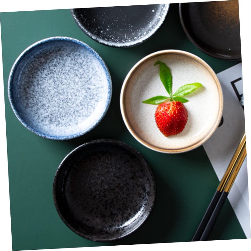 PRETYZOOM 4pcs Small Ceramic Sauce Plates Condiment Dishes Microwavable Dipping Bowls Home Serving Trays Simple Style - Image 5