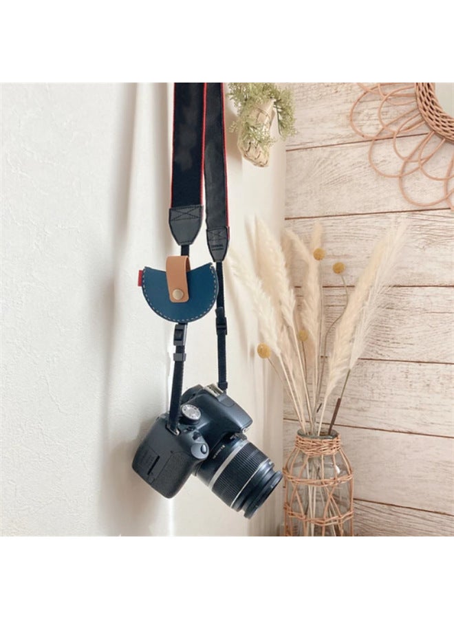 Camera Lens Ring Storage Cover For Digital Camera Lens Cover Protective Cover Hanging Leather Lens Ring Storage Bag-Color:Blue  - Image 1