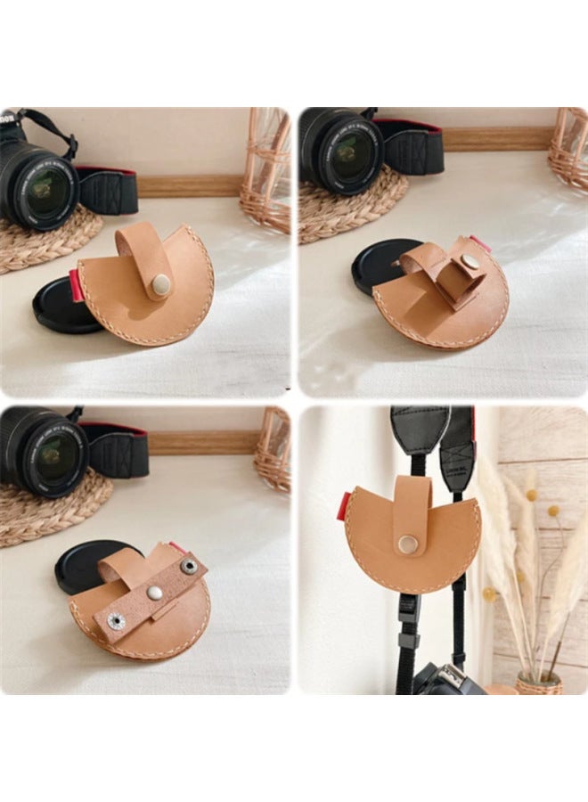 Camera Lens Ring Storage Cover For Digital Camera Lens Cover Protective Cover Hanging Leather Lens Ring Storage Bag-Color:Blue  - Image 2