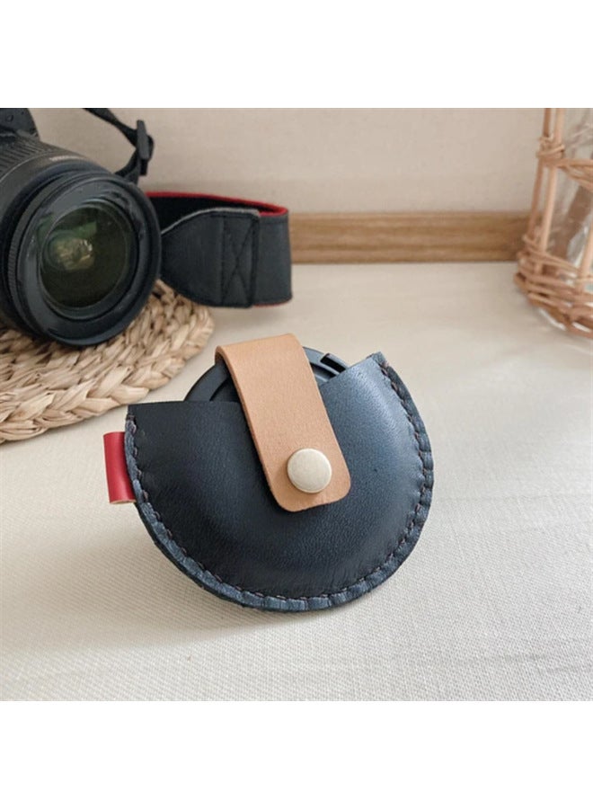 Camera Lens Ring Storage Cover For Digital Camera Lens Cover Protective Cover Hanging Leather Lens Ring Storage Bag-Color:Blue  - Image 3
