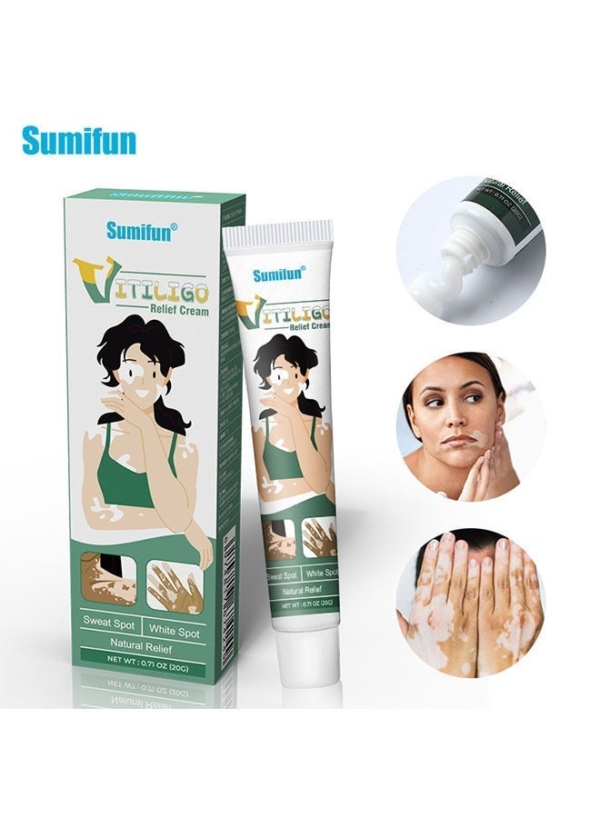Sumifun كريم تخفيف البهاق 20 جرام، مرهم علاج البهاق الجلدي، كريم إزالة البقع البيضاء وتحسين تصبغ الجلد، كريم البهاق للعناية بالبشرة بشكل صحي - Image 1