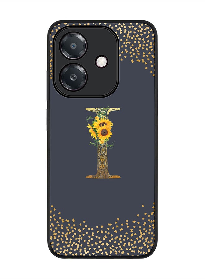 Stylizedd For Oppo A5i Case,Slim fit Camera Protection, Shockproof Thin Phone cover  - Custom Floral Monogram - I  (Grey )