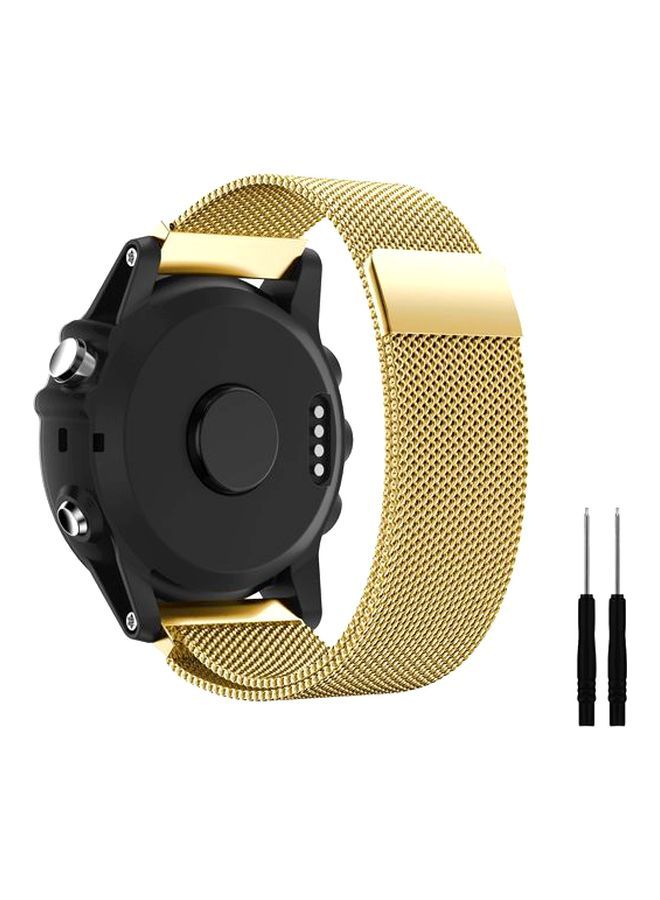 NIBEMINENT Replacement Stainless Steel Band For Garmin Fenix 3 Gold