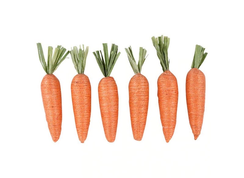 Craft Supply Jute Spring and Easter Fabric Carrots 6 Pieces 3 Inches Tall - Image 2
