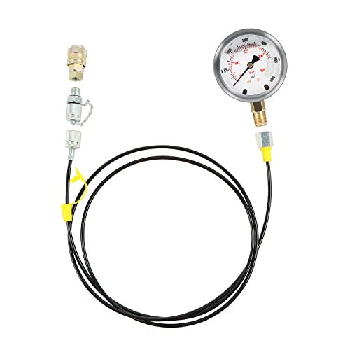 IMELBUFF Hydraulic Pressure Test Kit 100/250/400/600bar, 4 Gauges 13 Couplings 3 Test Hoses Hydraulic Gauge Kit for Excavator Construction Machinery Ships Mine - Image 5
