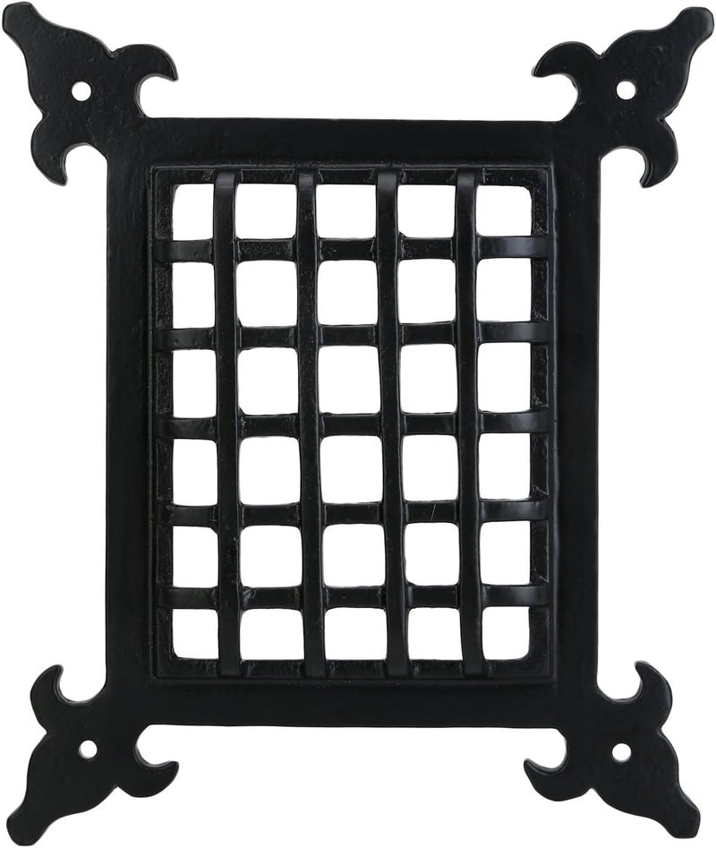 A29 Hardware Cast Iron Speakeasy Door Grill/Grille with Viewing Door, Black Powder Coat Finish, Medium Size - Image 4