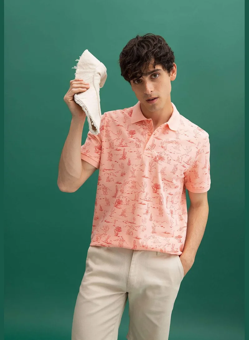 DeFacto Regular Fit Shot Sleeve Polka Dot Print T-Shirt