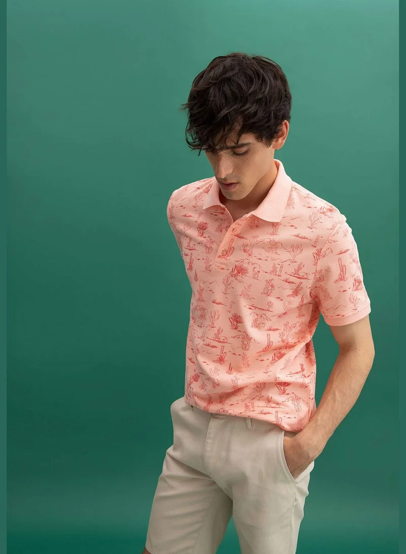 DeFacto Regular Fit Shot Sleeve Polka Dot Print T-Shirt