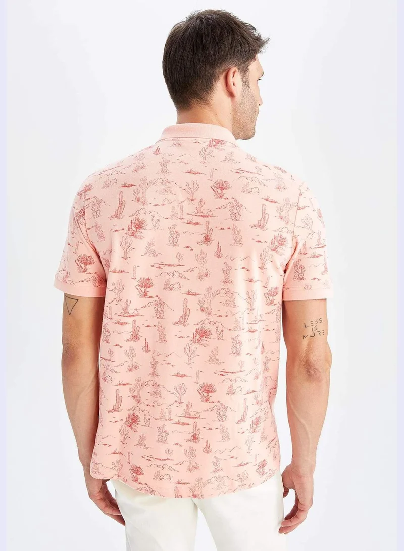 DeFacto Regular Fit Shot Sleeve Polka Dot Print T-Shirt