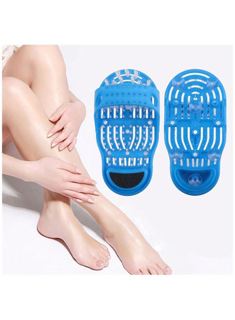 Easy Feet شبشب استحمام بلاستيكي لتدليك القدمين وأحذية استحمام وفرشاة وحجر الخفاف للعناية بالقدمين 1 زوج - Image 1