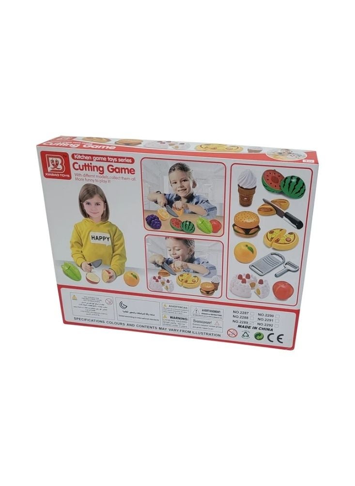 Premium Kids Cutting Game Kitchen Playset – Colorful Pizza, Burger and Fast Food Cutting Toys, Safe Pretend Cooking Set for Children - Image 2