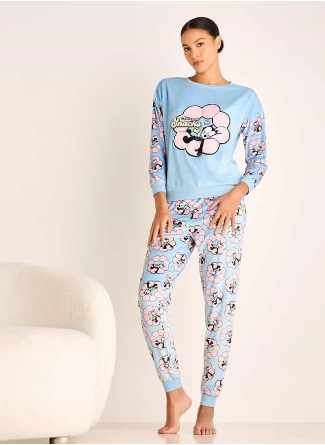 سبلاش فيڤ Felix the Cat Print Long Sleeves Sweatshirt and Elasticated Joggers Set