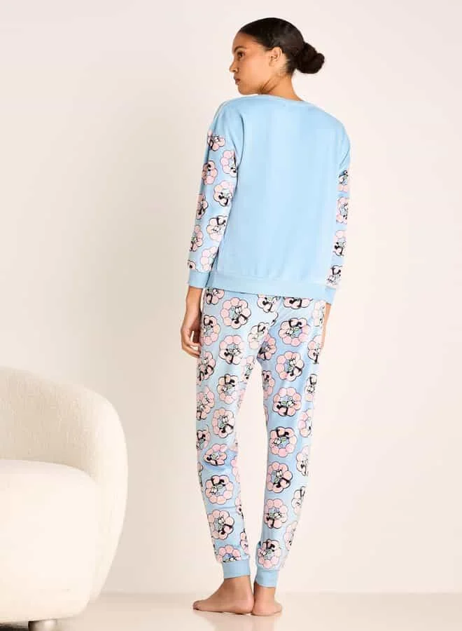 Splash FAV Felix the Cat Print Long Sleeves Sweatshirt and Elasticated Joggers Set