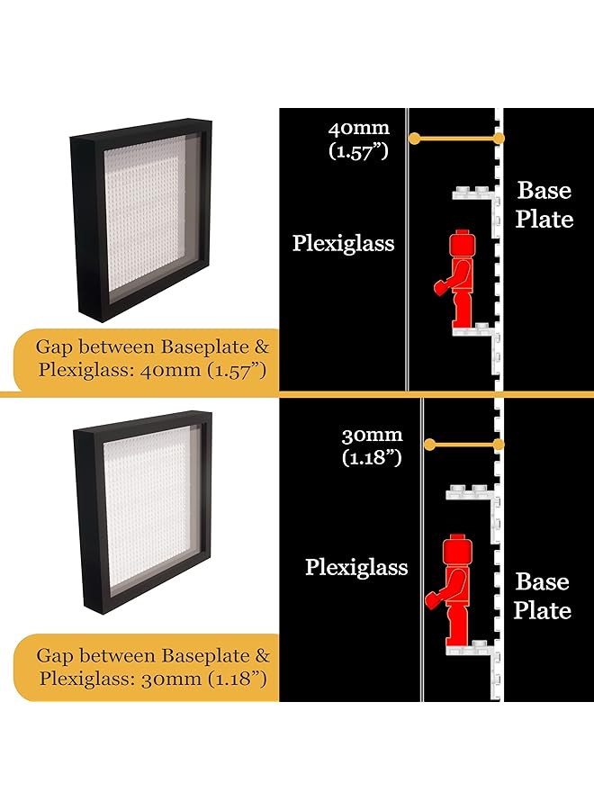 إيروريكس صندوق عرض خشبي أسود لشخصيات مصغرة، صندوق عرض تذكاري للشخصيات، إطار صندوق الظل 11 × 11 بوصة، جدار وسطح طاولة مع حماية من الغبار حتى 28 شخصية، قاعدة بيضاء، عمق 4 سم - Image 3