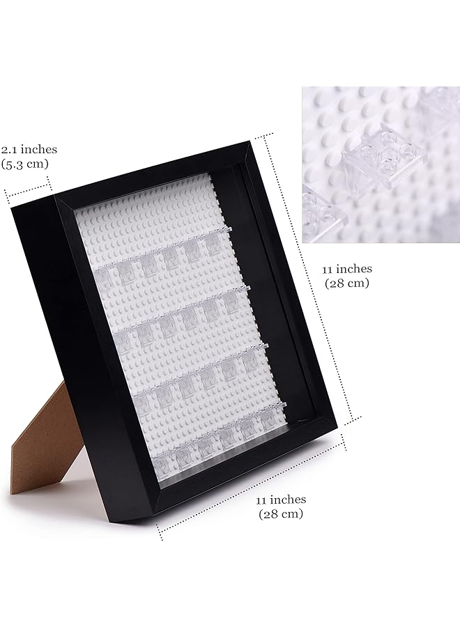 إيروريكس صندوق عرض خشبي أسود لشخصيات مصغرة، صندوق عرض تذكاري للشخصيات، إطار صندوق الظل 11 × 11 بوصة، جدار وسطح طاولة مع حماية من الغبار حتى 28 شخصية، قاعدة بيضاء، عمق 4 سم - Image 2