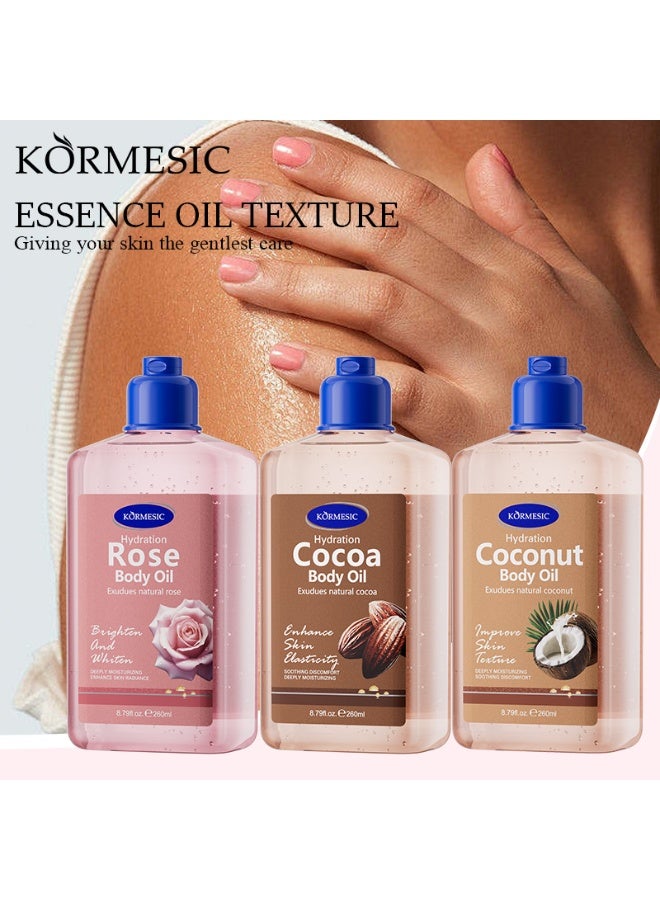 Kormesic زيت تدليك للجسم، تركيبة زيت عطري، مرطب خفيف، سهل الامتصاص (260 مل × 3) - Image 4