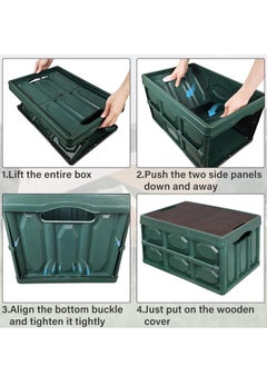 Collapsible Storage Bin With Wood Lids (52x35.5x28.5cm) , 50L Storage Box Container Large Stackable Folding Crates For Home Office and Outdoor Car Storage, Camping - pzsku/ZA94AEABAB5C7ABA71BECZ/45/_/1730973779/6a311426-829a-416c-92b5-970afebf99de