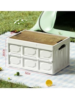 Collapsible Storage Bin With Wood Lids (52x35.5x28.5cm) , 50L Storage Box Container Large Stackable Folding Crates For Home Office and Outdoor Car Storage, Camping - pzsku/ZA94AEABAB5C7ABA71BECZ/45/_/1730973902/276c677a-51dd-4093-a690-c576eebe24a7