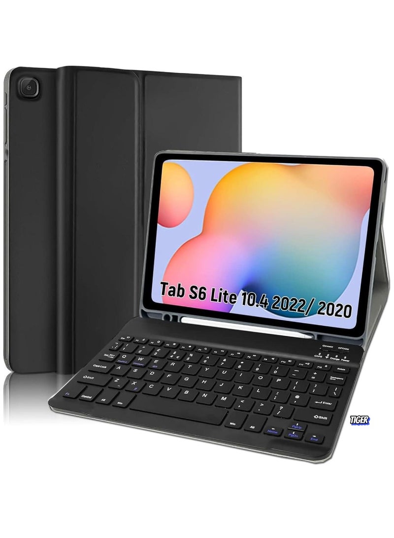 TIGER New Keyboard Case Compatible for Samsung Galaxy Tab S6 Lite 10.4" (SM-P610/P615/P613/P619, 2020/2022) – Business Leather Folio Cover with Detachable Magnetic Keyboard for Enhanced Productivity - Image 1