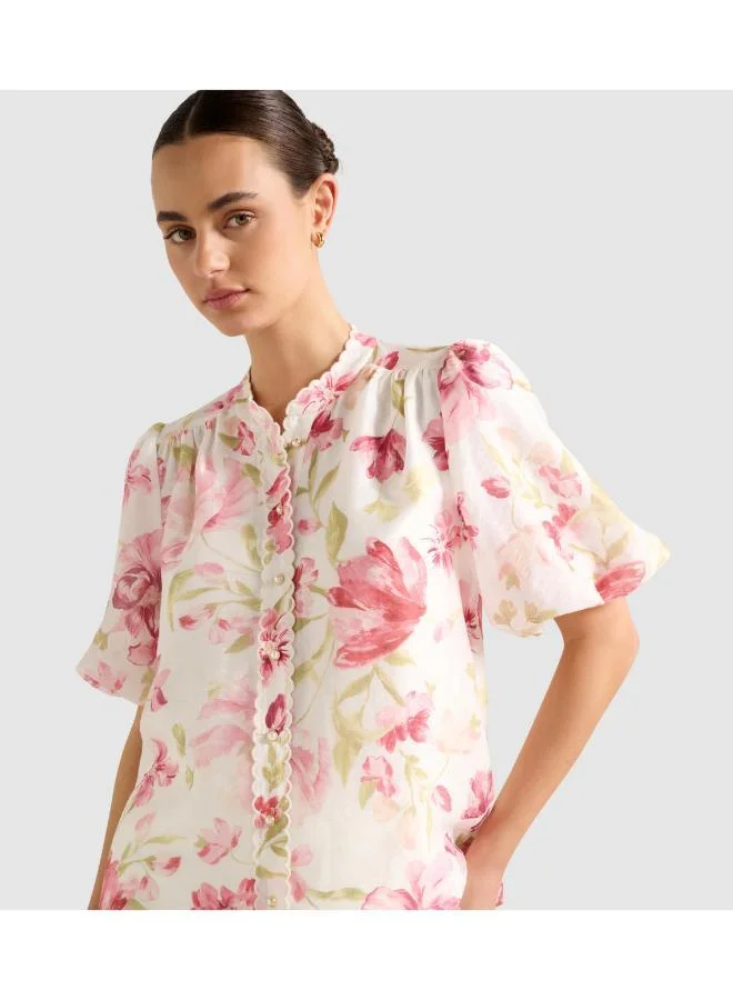 Forever New  Becca Scalloped Blouse for Women | Best Price UAE